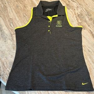Nike Charcoal and Neon Yellow Sleeveless Polo